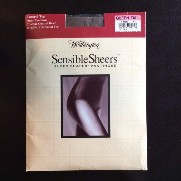 Worthington SensibleSheers Super Shaper Pantyhose Queen Tall Taupe Sandalfoot - Picture 1 of 3